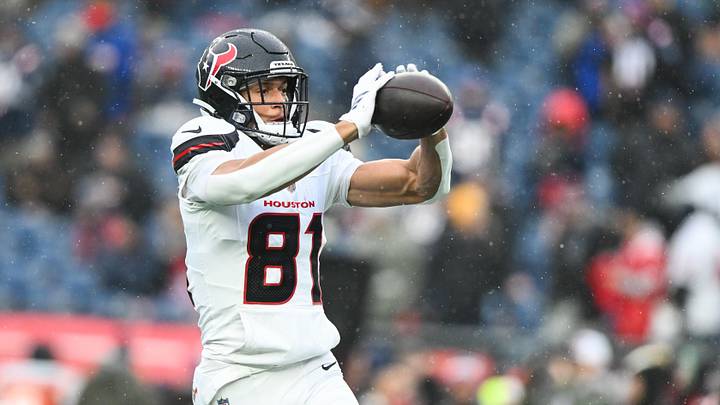 Jan 18, 2026; Foxborough, MA, USA; Houston Texans wide receiver Jayden Higgins (81) warms up before an AFC Divisional Round game against the New England Patriots at Gillette Stadium. Mandatory Credit: Brian Fluharty-Imagn Images Jan 18, 2026; Foxborough, MA, USA; Houston Texans wide receiver Jayden Higgins (81) warms up before an AFC Divisional Round game against the New England Patriots at Gillette Stadium. Mandatory Credit: Brian Fluharty-Imagn Images