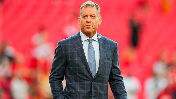NFL hall of famer Troy Aikman prior to a game between the New Orleans Saints and the Kansas City Chiefs at GEHA Field at Arrowhead Stadium. Mandatory Credit: Jay Biggerstaff-Imagn Images NFL hall of famer Troy Aikman prior to a game between the New Orleans Saints and the Kansas City Chiefs at GEHA Field at Arrowhead Stadium. Mandatory Credit: Jay Biggerstaff-Imagn Images