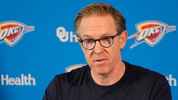 Sam Presti, Thunder General Manager, has his end-of-season media access, Monday, June 8, 2026. Sam Presti, Thunder General Manager, has his end-of-season media access, Monday, June 8, 2026.