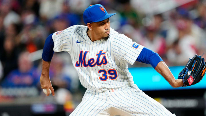 New York Mets pitcher Edwin Diaz (39) pitches in relief, Tuesday, August 26, 2025. New York Mets pitcher Edwin Diaz (39) pitches in relief, Tuesday, August 26, 2025.