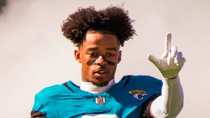 Jacksonville Jaguars cornerback Greg Newsome II (6) enters the stadium before an NFL football game at EverBank Stadium, Sunday, Dec. 14, 2025, in Jacksonville, Fla. [Doug Engle/Florida Times-Union]