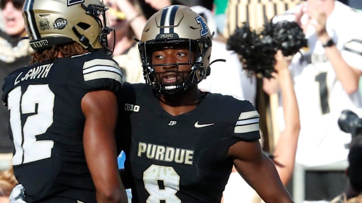 Purdue Boilermakers wide receiver De'Nylon Morrissette (8) 