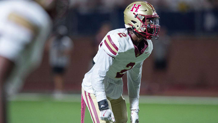 Hartfield's Bralan Womack (2) and the Hawks take on MRA in Madison, Miss., Friday, Oct. 11, 2024. Hartfield's Bralan Womack (2) and the Hawks take on MRA in Madison, Miss., Friday, Oct. 11, 2024.