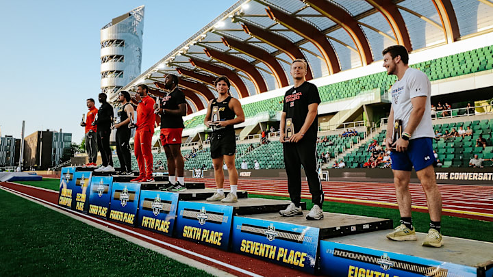 Mike Stein placed sixth at the NCAA Outdoor Championships for the Iowa Hawkeyes.