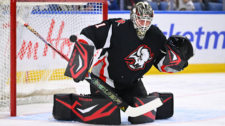 Buffalo Sabres goalie Ukko-Pekka Luukkonen Buffalo Sabres goalie Ukko-Pekka Luukkonen