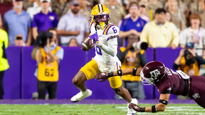 Barion Brown 6, LSU Tigers take on the Texas A&M Aggies. October 25, 2025; Baton Rouge, Louisiana, USA; at Tiger Stadium. Saturday, Oct. 25, 2025.