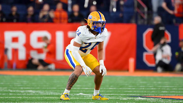 Oct 18, 2025; Syracuse, New York, USA; Pittsburgh Panthers linebacker Cameron Lindsey (24) during the first half against the Syracuse Orange at the JMA Wireless Dome. Mandatory Credit: Rich Barnes-Imagn Images Oct 18, 2025; Syracuse, New York, USA; Pittsburgh Panthers linebacker Cameron Lindsey (24) during the first half against the Syracuse Orange at the JMA Wireless Dome. Mandatory Credit: Rich Barnes-Imagn Images