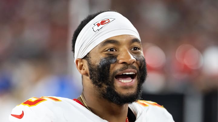 Kansas City Chiefs running back Elijah Mitchell against the Arizona Cardinals during a preseason NFL game
