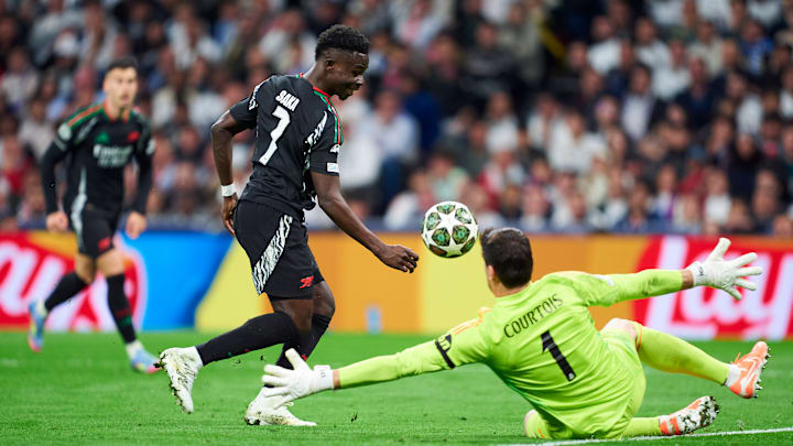 Bukayo Saka extended Arsenal's aggregate lead Bukayo Saka extended Arsenal's aggregate lead