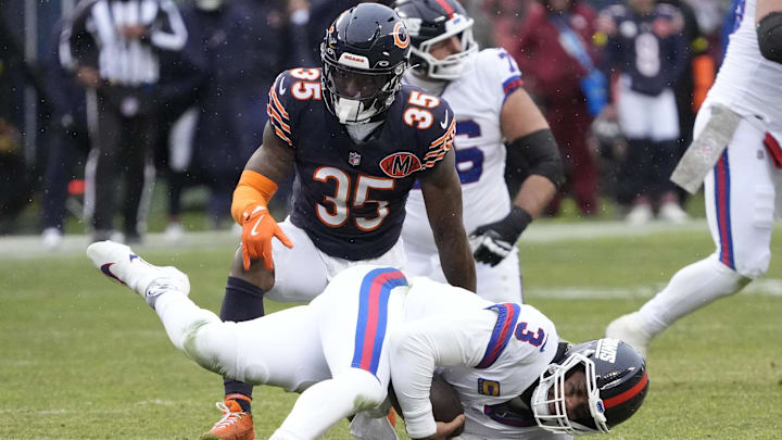 C.J. Gardner-Johnson sacks New York Giants quarterback Russell Wilson in the fourth quarter of the Bears' 24-20 win earlier this season. C.J. Gardner-Johnson sacks New York Giants quarterback Russell Wilson in the fourth quarter of the Bears' 24-20 win earlier this season.