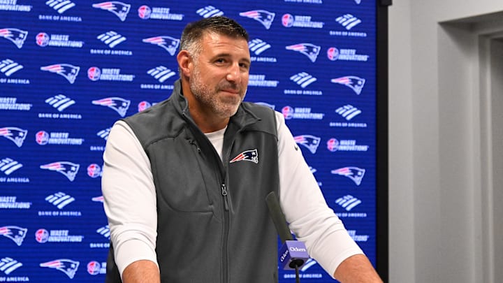 May 9, 2025; Foxborough, MA, USA; New England Patriots head coach Mike Vrabel speaks the to media during a press conference at Gillette Stadium. Mandatory Credit: Eric Canha-Imagn Images May 9, 2025; Foxborough, MA, USA; New England Patriots head coach Mike Vrabel speaks the to media during a press conference at Gillette Stadium. Mandatory Credit: Eric Canha-Imagn Images