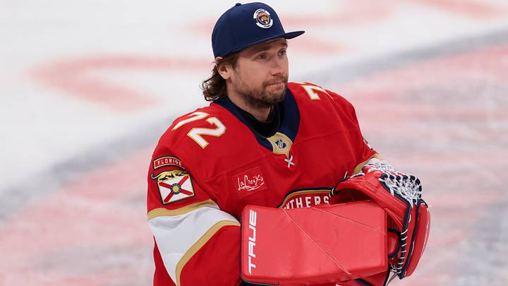 Apr 15, 2026; Sunrise, Florida, USA; Florida Panthers goaltender Sergei Bobrovsky (72) acknowledges the fans after the game against the Detroit Red Wings at Amerant Bank Arena. Mandatory Credit: Sam Navarro-Imagn Images Apr 15, 2026; Sunrise, Florida, USA; Florida Panthers goaltender Sergei Bobrovsky (72) acknowledges the fans after the game against the Detroit Red Wings at Amerant Bank Arena. Mandatory Credit: Sam Navarro-Imagn Images