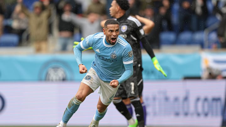 Oct 2, 2022; Harrison, New Jersey, USA; New York City FC defender Alexander Callens (6) celebrates