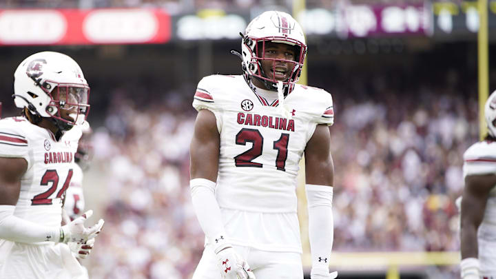 South Carolina football defensive backs Nick Emmanwori and Jalon Kilgore