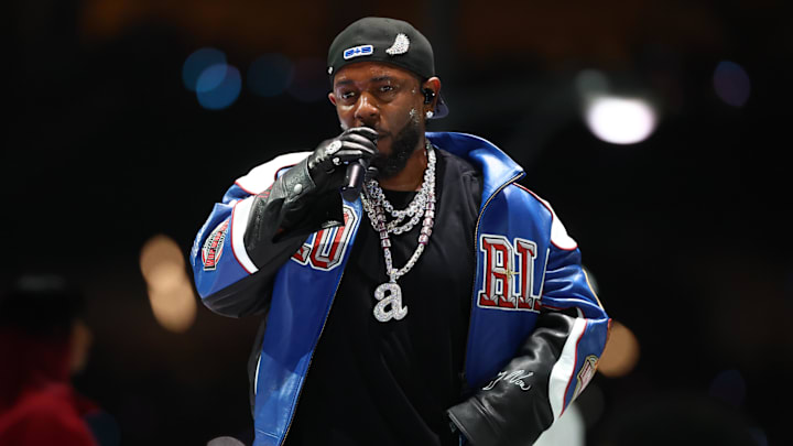 Feb 9, 2025: Kendrick Lamar performs during the halftime show of Super Bowl LIX.