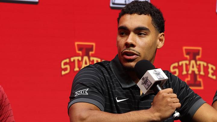 Oct 22, 2025; Kansas City, MO, USA; Iowa State’s Tamin Lipsey speaks to media during Big 12 Men’s Basketball media day at T-Mobile Center. Mandatory Credit: Sophia Scheller-Imagn Images Oct 22, 2025; Kansas City, MO, USA; Iowa State’s Tamin Lipsey speaks to media during Big 12 Men’s Basketball media day at T-Mobile Center. Mandatory Credit: Sophia Scheller-Imagn Images