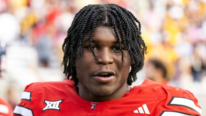 Oct 18, 2025; Tempe, Arizona, USA; Texas Tech Red Raiders linebacker David Bailey (31) reacts as he walks off the field following the game against the Arizona State Sun Devils at Mountain America Stadium. Mandatory Credit: Mark J. Rebilas-Imagn Images