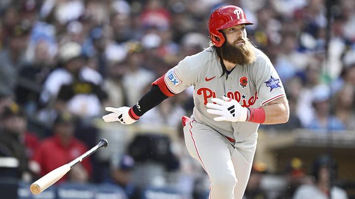 May 25, 2026; San Diego, California, USA; Philadelphia Phillies left fielder Brandon Marsh (16) hits a two-run home run during the seventh inning against the San Diego Padres at Petco Park. Mandatory Credit: Denis Poroy-Imagn Images May 25, 2026; San Diego, California, USA; Philadelphia Phillies left fielder Brandon Marsh (16) hits a two-run home run during the seventh inning against the San Diego Padres at Petco Park. Mandatory Credit: Denis Poroy-Imagn Images