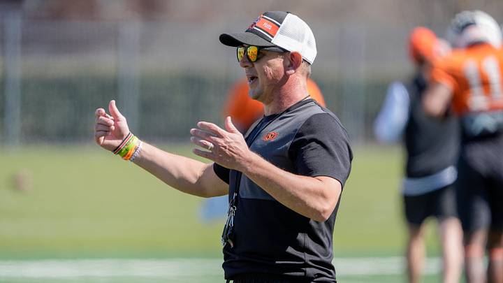 Oklahoma State head coach Eric Morris.