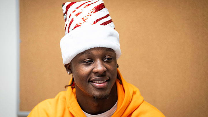 Incoming five-star quarterback Faizon Brandon speaks with Knox News at East Tennessee Children's Hospital in Knoxville on Dec. 19, 2025.