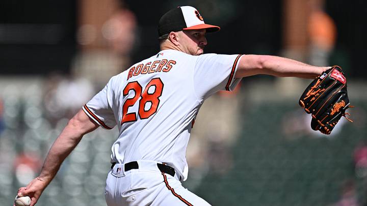 Sep 7, 2026; Baltimore, Maryland, USA; Baltimore Orioles pitcher Trevor Rogers (28) pitches in the third inning against the Cleveland Guardians at Oriole Park at Camden Yards. Mandatory Credit: Jamie Sabau-Imagn Images Sep 7, 2026; Baltimore, Maryland, USA; Baltimore Orioles pitcher Trevor Rogers (28) pitches in the third inning against the Cleveland Guardians at Oriole Park at Camden Yards. Mandatory Credit: Jamie Sabau-Imagn Images