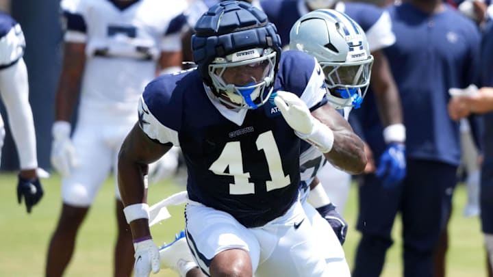 Dallas Cowboys defensive end Donovan Ezeiruaku at training camp at the River Ridge Fields.