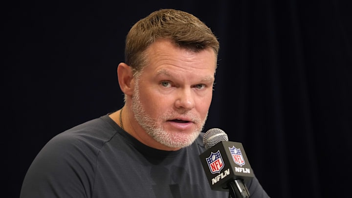 Feb 25, 2025; Indianapolis, IN, USA; Indianapolis Colts general manager Chris Ballard speaks during the NFL Scouting Combine at the Indiana Convention Center. Feb 25, 2025; Indianapolis, IN, USA; Indianapolis Colts general manager Chris Ballard speaks during the NFL Scouting Combine at the Indiana Convention Center.
