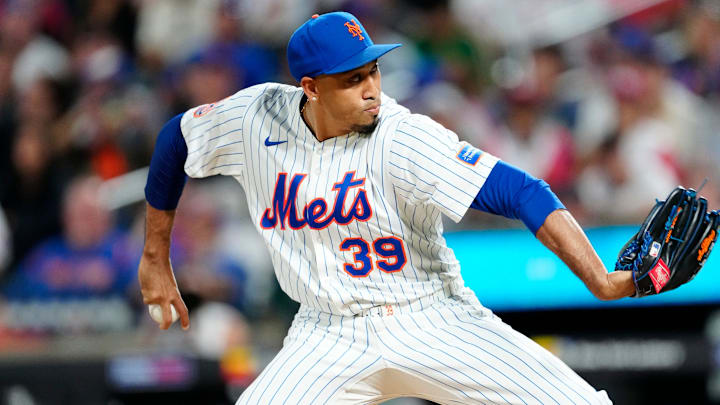 New York Mets pitcher Edwin Diaz (39) pitches in relief, Tuesday, August 26, 2025. New York Mets pitcher Edwin Diaz (39) pitches in relief, Tuesday, August 26, 2025.