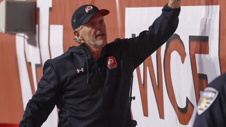 Oct 11, 2025; Salt Lake City, Utah, USA; Utah Utes head coach Kyle Whittingham slaps hands with students after the game against the Arizona State Sun Devils at Rice-Eccles Stadium. Mandatory Credit: Rob Gray-Imagn Images Oct 11, 2025; Salt Lake City, Utah, USA; Utah Utes head coach Kyle Whittingham slaps hands with students after the game against the Arizona State Sun Devils at Rice-Eccles Stadium. Mandatory Credit: Rob Gray-Imagn Images