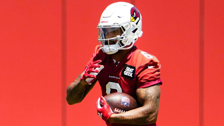 Arizona Cardinals running back James Conner (6) during organized team activities on June 1, 2023, at