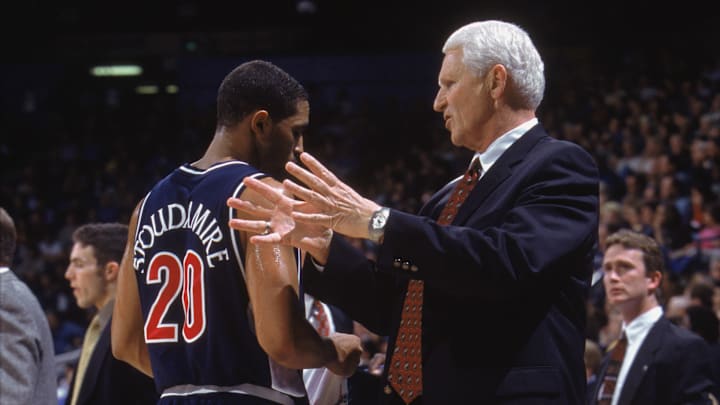 Lute Olson of Arizona Wildcats talks.