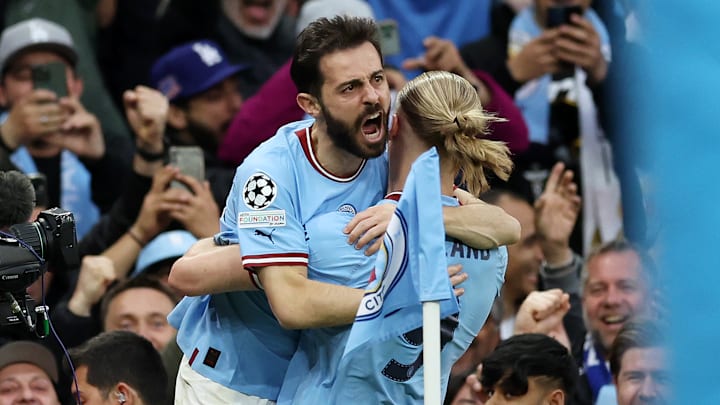 Bernardo Silva marcó dos goles al Real Madrid en el Etihad Stadium