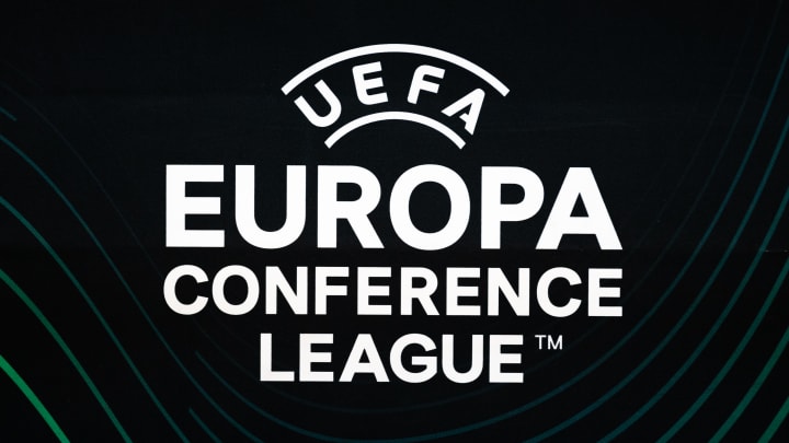 A view of the official logo UEFA Europa Conference League...