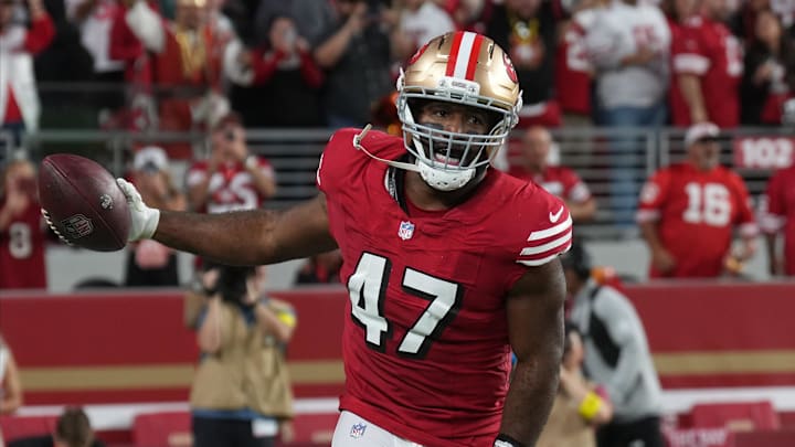 San Francisco 49ers defensive end Bryce Huff (47)