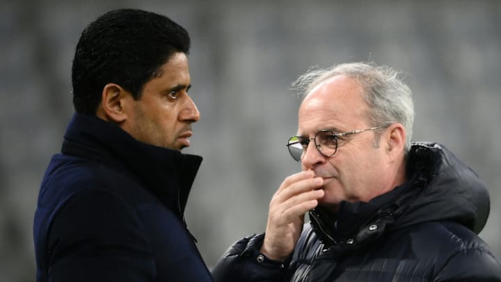 Luis Campos, directeur sportif et Nasser Al Khelaïfi, président du Paris Saint Germain Luis Campos, directeur sportif et Nasser Al Khelaïfi, président du Paris Saint Germain