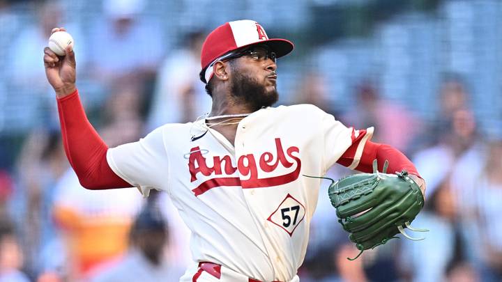 Jul 27, 2026; Anaheim, California, USA; Los Angeles Angels pitcher Walbert Ureña (57) delivers during the first inning against the Houston Astros at Angel Stadium. Mandatory Credit: William Liang-Imagn Images Jul 27, 2026; Anaheim, California, USA; Los Angeles Angels pitcher Walbert Ureña (57) delivers during the first inning against the Houston Astros at Angel Stadium. Mandatory Credit: William Liang-Imagn Images