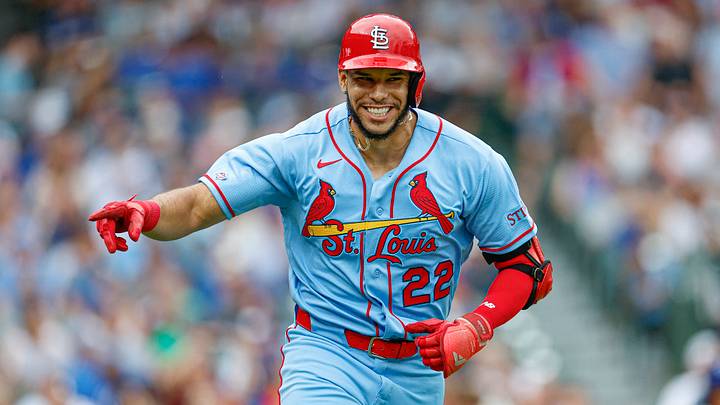 Aug 15, 2026; Chicago, Illinois, USA; St. Louis Cardinals left fielder Joshua Baez (22) celebrates as he rounds the bases after hitting a two-run home run against the Chicago Cubs during the first inning at Wrigley Field. Mandatory Credit: Kamil Krzaczynski-Imagn Images Aug 15, 2026; Chicago, Illinois, USA; St. Louis Cardinals left fielder Joshua Baez (22) celebrates as he rounds the bases after hitting a two-run home run against the Chicago Cubs during the first inning at Wrigley Field. Mandatory Credit: Kamil Krzaczynski-Imagn Images