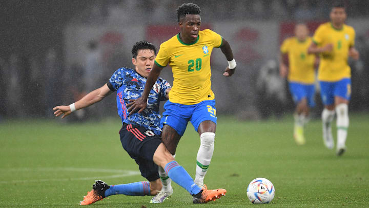 Vini Jr é um dos remanescentes do último jogo entre Brasil e Japão Vini Jr é um dos remanescentes do último jogo entre Brasil e Japão