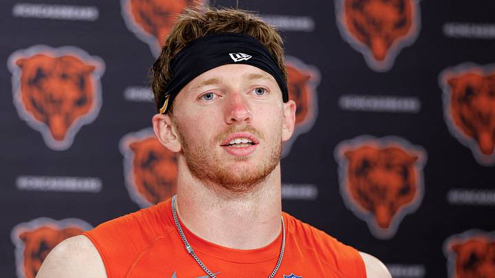 Chicago Bears defensive back Dillon Thieneman (31) speaks during Minicamp at Halas Hall. Chicago Bears defensive back Dillon Thieneman (31) speaks during Minicamp at Halas Hall.