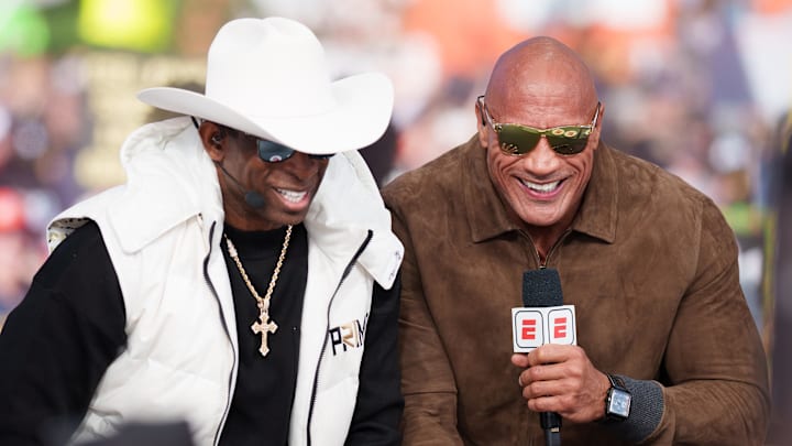 Sep 16, 2023; Boulder, Colorado, USA; Colorado Buffaloes head coach Deion Sanders and celebrity