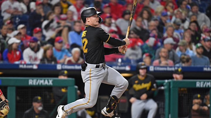 Sep 27, 2023; Philadelphia, Pennsylvania, USA;  Pittsburgh Pirates right fielder Henry Davis (32)