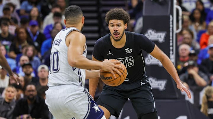 Dec 29, 2024; Orlando, Florida, USA; Brooklyn Nets forward Cameron Johnson (2) defends Orlando Magic guard Cory Joseph (10) during the second quarter at Kia Center. Mandatory Credit: Mike Watters-Imagn Images Dec 29, 2024; Orlando, Florida, USA; Brooklyn Nets forward Cameron Johnson (2) defends Orlando Magic guard Cory Joseph (10) during the second quarter at Kia Center. Mandatory Credit: Mike Watters-Imagn Images