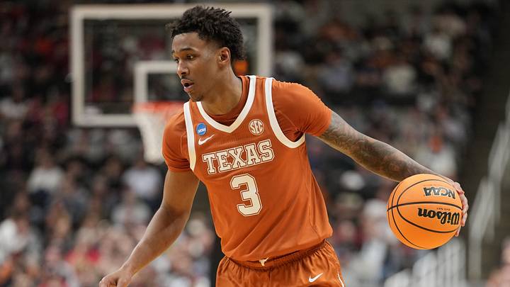 Texas Longhorns forward Dailyn Swain (3) dribbles the ball against the Purdue Boilermakers in the second half during a Sweet Sixteen game of the West Regional of the men's 2026 NCAA Tournament at SAP Center. Texas Longhorns forward Dailyn Swain (3) dribbles the ball against the Purdue Boilermakers in the second half during a Sweet Sixteen game of the West Regional of the men's 2026 NCAA Tournament at SAP Center.