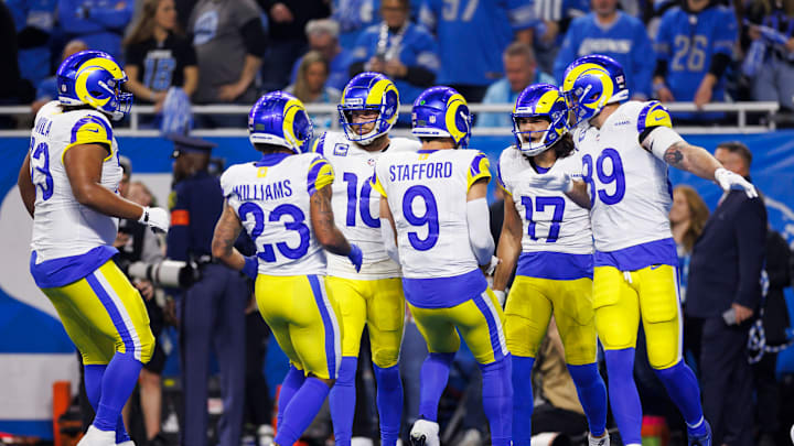 NFC Wild Card Playoffs - Los Angeles Rams v Detroit Lions, Puka Nacua, Matthew Stafford, Kyren Williams, Cooper Kupp, Tyler Higbee