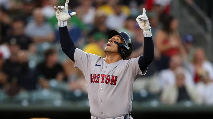 Jul 29, 2026; West Sacramento, California, USA; Boston Red Sox left fielder Jahmai Jones (37) celebrates at home plate after hitting a one run home run during the fifth inning against the Athletics at Sutter Health Park. Mandatory Credit: Sergio Estrada-Imagn Images Jul 29, 2026; West Sacramento, California, USA; Boston Red Sox left fielder Jahmai Jones (37) celebrates at home plate after hitting a one run home run during the fifth inning against the Athletics at Sutter Health Park. Mandatory Credit: Sergio Estrada-Imagn Images