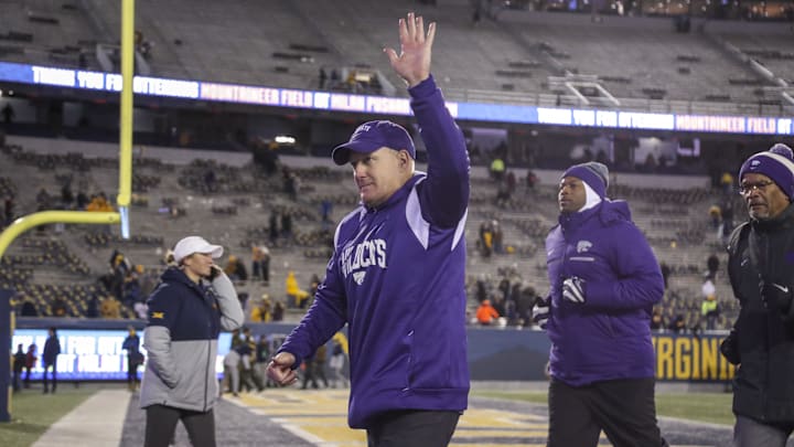 Nov 19, 2022; Morgantown, West Virginia, USA; Kansas State Wildcats head coach Chris Klieman