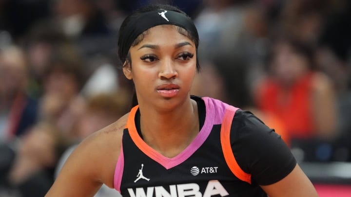 Jul 20, 2024; Phoenix, AZ, USA; Team WNBA forward Angel Reese gets in position against USA Women's National Team during the WNBA All Star Game at Footprint Center. Mandatory Credit: Joe Camporeale-USA TODAY Sports Jul 20, 2024; Phoenix, AZ, USA; Team WNBA forward Angel Reese gets in position against USA Women's National Team during the WNBA All Star Game at Footprint Center. Mandatory Credit: Joe Camporeale-USA TODAY Sports