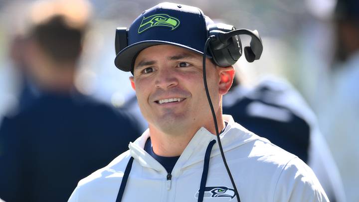 Seattle Seahawks head coach Mike MacDonald is seen prior to the game against the Los Angeles Chargers.