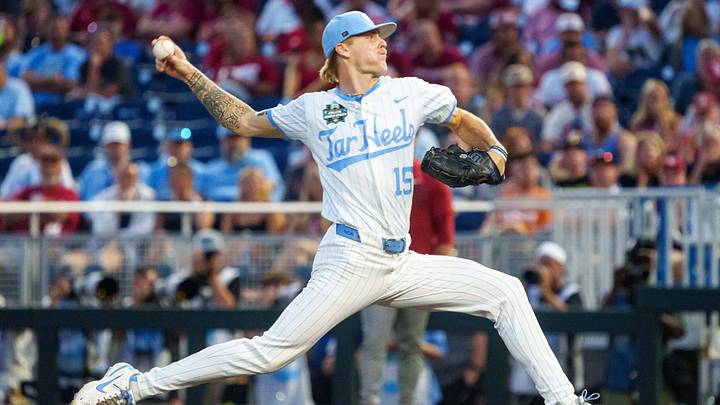 Jun 22, 2026; Omaha, NE, USA; North Carolina Tar Heels pitcher Cameron Padgett (15) pitches against the Oklahoma Sooners during the seventh inning at Charles Schwab Field. Mandatory Credit: Dylan Widger-Imagn Images Jun 22, 2026; Omaha, NE, USA; North Carolina Tar Heels pitcher Cameron Padgett (15) pitches against the Oklahoma Sooners during the seventh inning at Charles Schwab Field. Mandatory Credit: Dylan Widger-Imagn Images