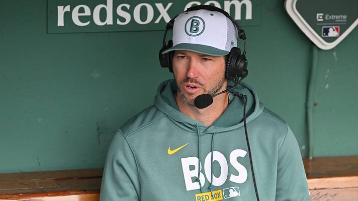 May 22, 2026; Boston, Massachusetts, USA; Boston Red Sox interim manager Chad Tracy (17) is interviewed before a game against the Minnesota Twins at Fenway Park. Mandatory Credit: Eric Canha-Imagn Images May 22, 2026; Boston, Massachusetts, USA; Boston Red Sox interim manager Chad Tracy (17) is interviewed before a game against the Minnesota Twins at Fenway Park. Mandatory Credit: Eric Canha-Imagn Images